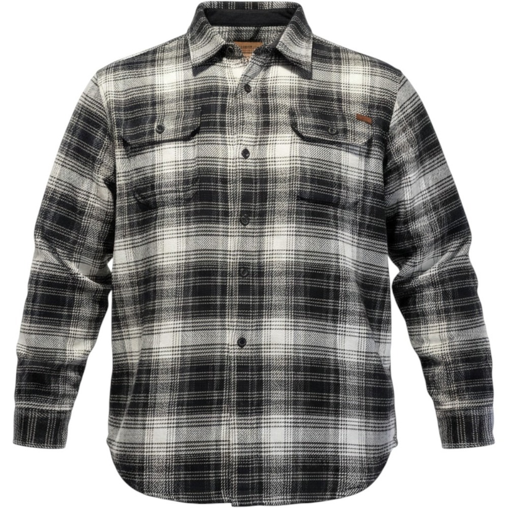 Orvis Flannel Shirt Mens XL Black White Plaid Cotton Button Down Long Sleeve
